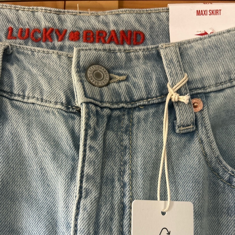 Lucky Brand Light Blue Denim Maxi Skirt NWT 100% cotton size 6/28 - Picture 3 of 7